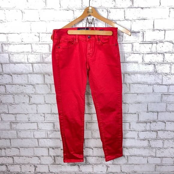 Lucky Brand Red Skinny Jeans Size 4/27 - Picture 1 of 6